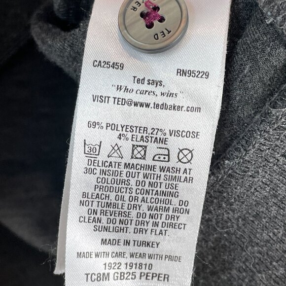 Ted Baker Mens XXL Gray 1/4 Zip Pullover Sweatshirt Long Sleeve Top - Picture 4 of 12